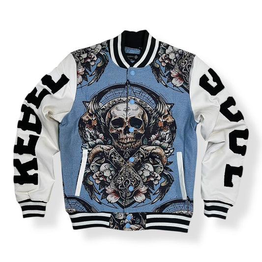 DF5503 - Rebel Soul Tapestry Graphic Varsity Jacket