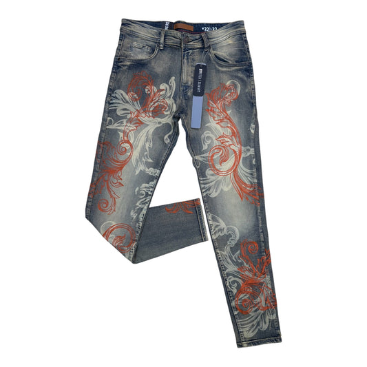 WH-P614 - Victory Baroque Style Slim-Fit Stretch Jeans