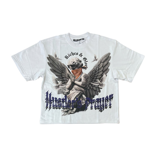 WH-1163-111 - Praying Angel Cropped Graphic T-Shirt