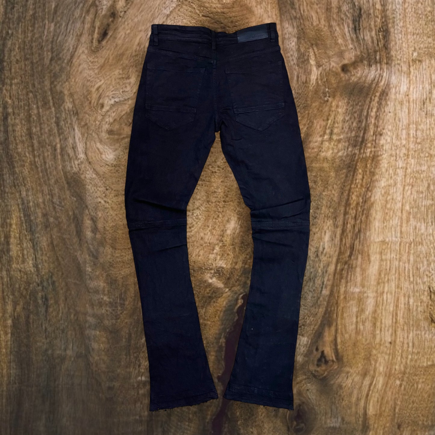 P438 - Rio Stacked Flare Jeans (Jet Black)