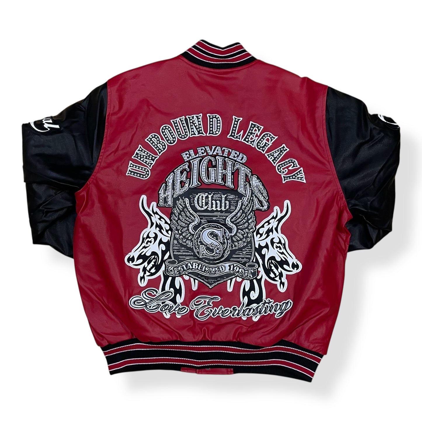 OH25699 - Unbound Legacy Elevated Heights PU with Rhinestone Varsity Jacket