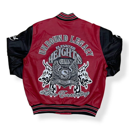 OH25699 - Unbound Legacy Elevated Heights PU with Rhinestone Varsity Jacket