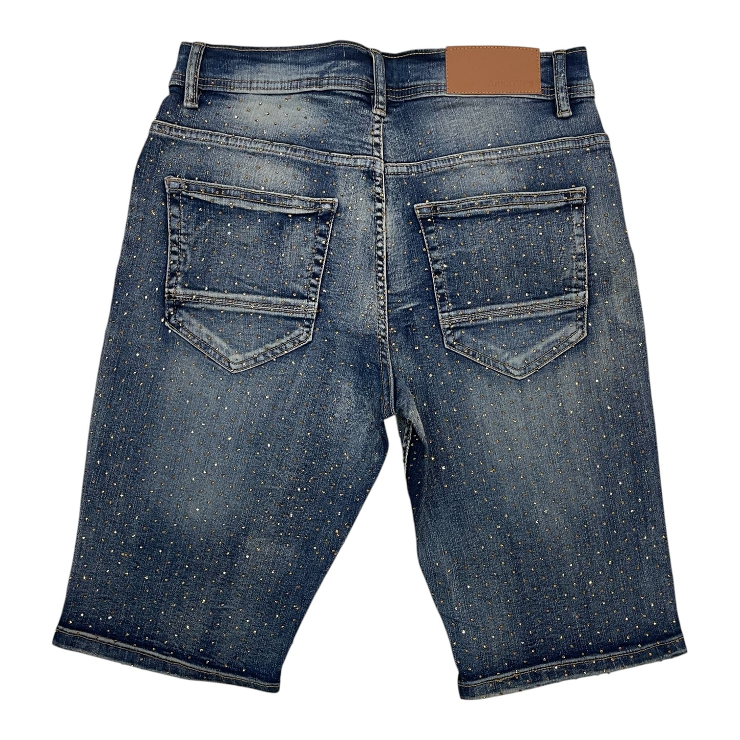 S610 - Allover Rhinestone Slim-Fit Stretchable Shorts