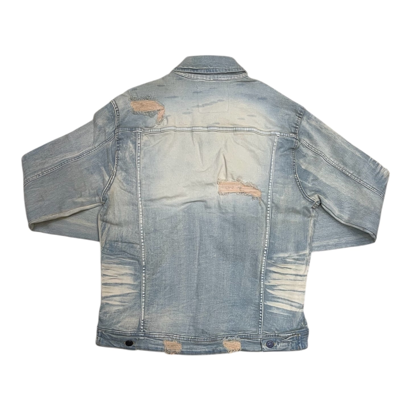 J540N - Double Whisker Rip n Repair Denim Stretch Jacket