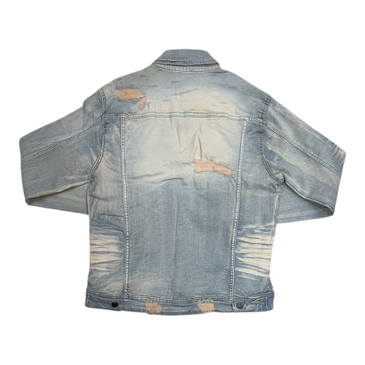 J540N - Double Whisker Rip n Repair Denim Stretch Jacket