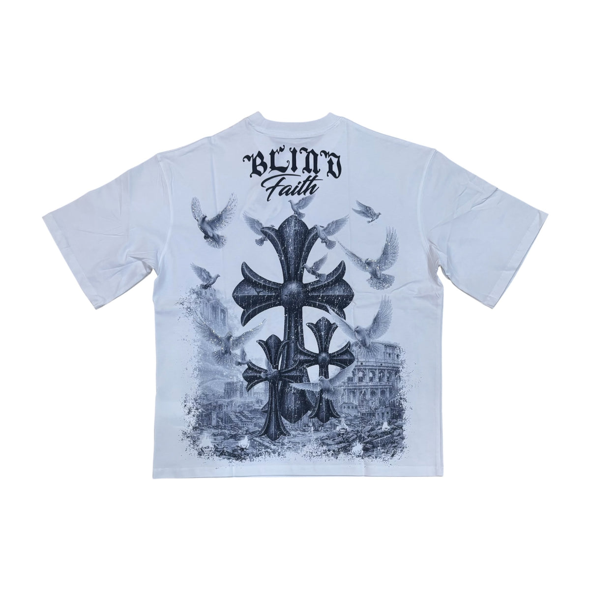 WH-RK1482119 - Blind Faith Faded with Rhinestones Boxy Graphic T-Shirt