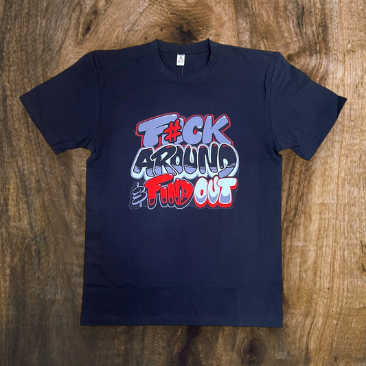 JC022225 - F#ck Around & Findout Matching Jordan 5 Black Metallic Regular-Fit Graphic T-Shirt