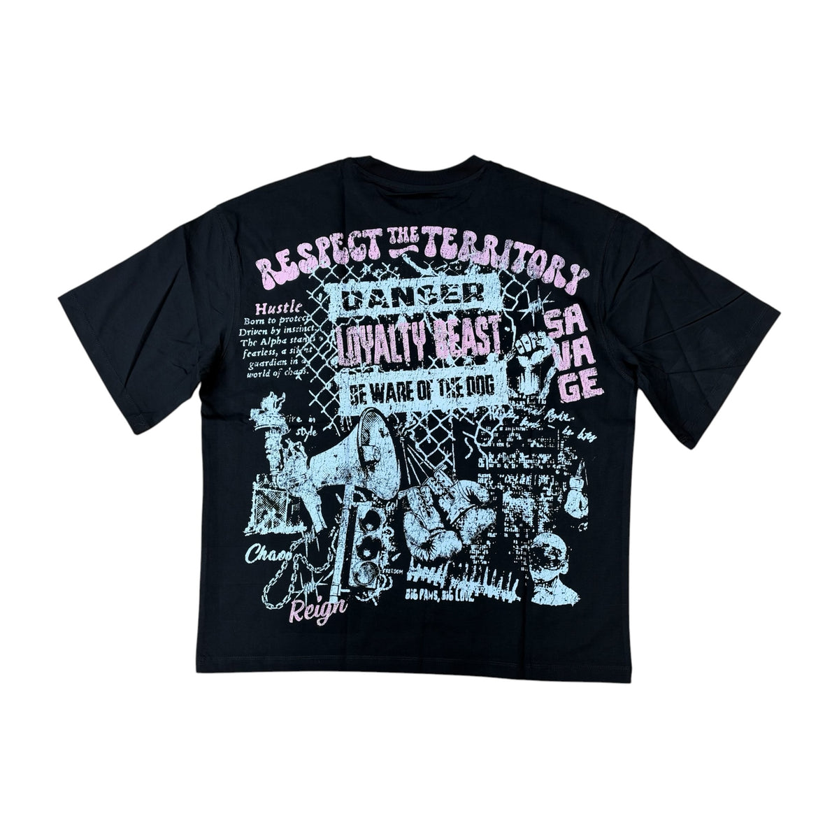 WH-RK1482188 - Power with Rhinestones Boxy Graphic T-Shirt