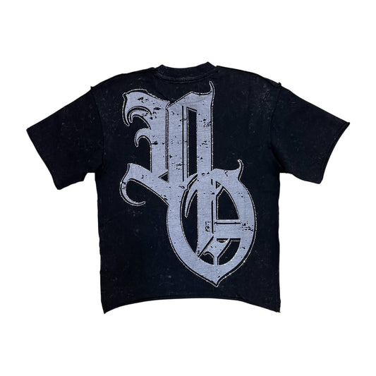 KR601K - Boy's/Kid's No Fear No Tears Rhinestones Cropped Top T-Shirt