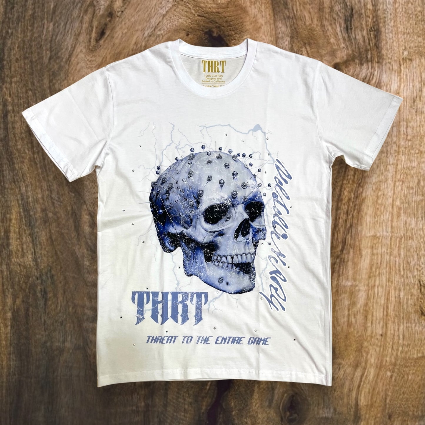 THRT To The Game Rhinestone Premium T-Shirt (White)