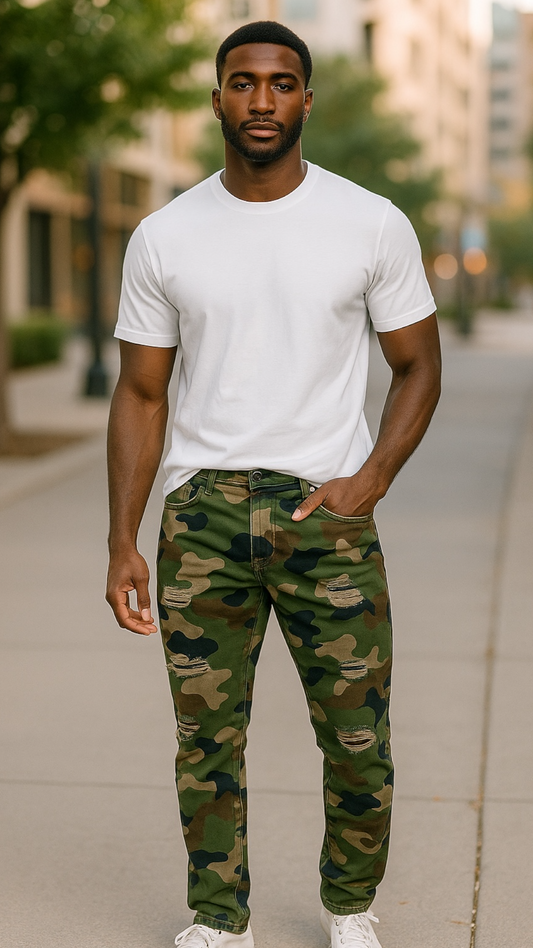 PC03 - Core Ripped Slim-Fit Stretch Jeans