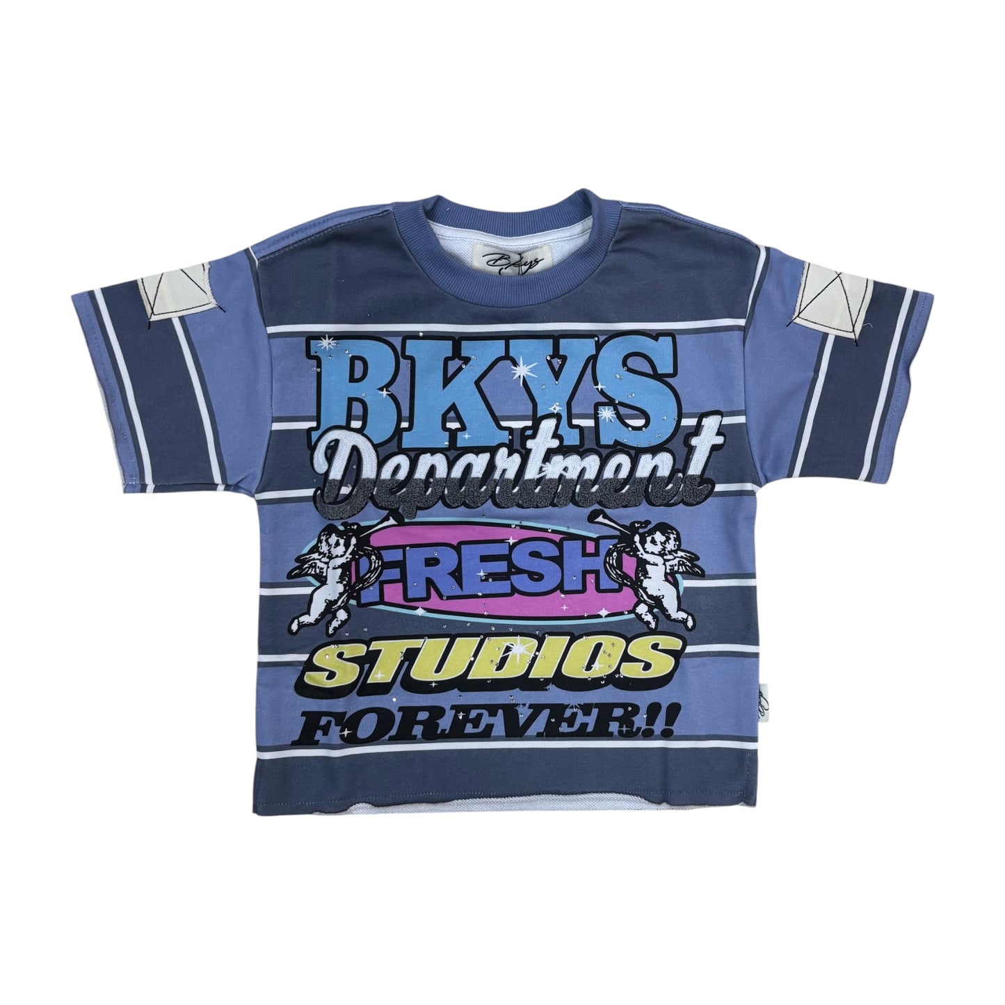 T1669B - Boy's/Kid's Fresh Studios Forever with Rhinestones Crop T-Shirt