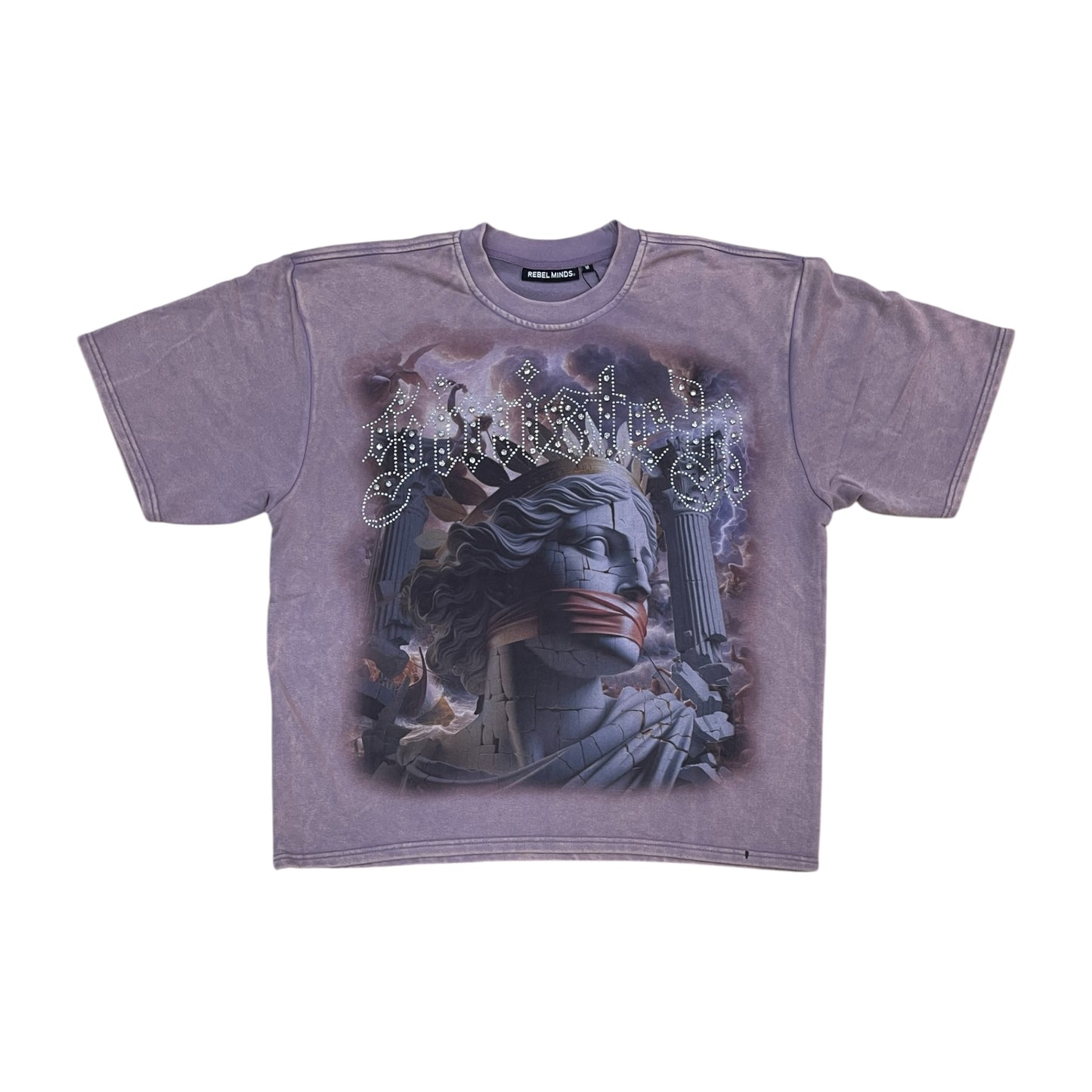 WH-610-11178 - Sinister with Rhinestones n Studs Cropped Graphic T-Shirt