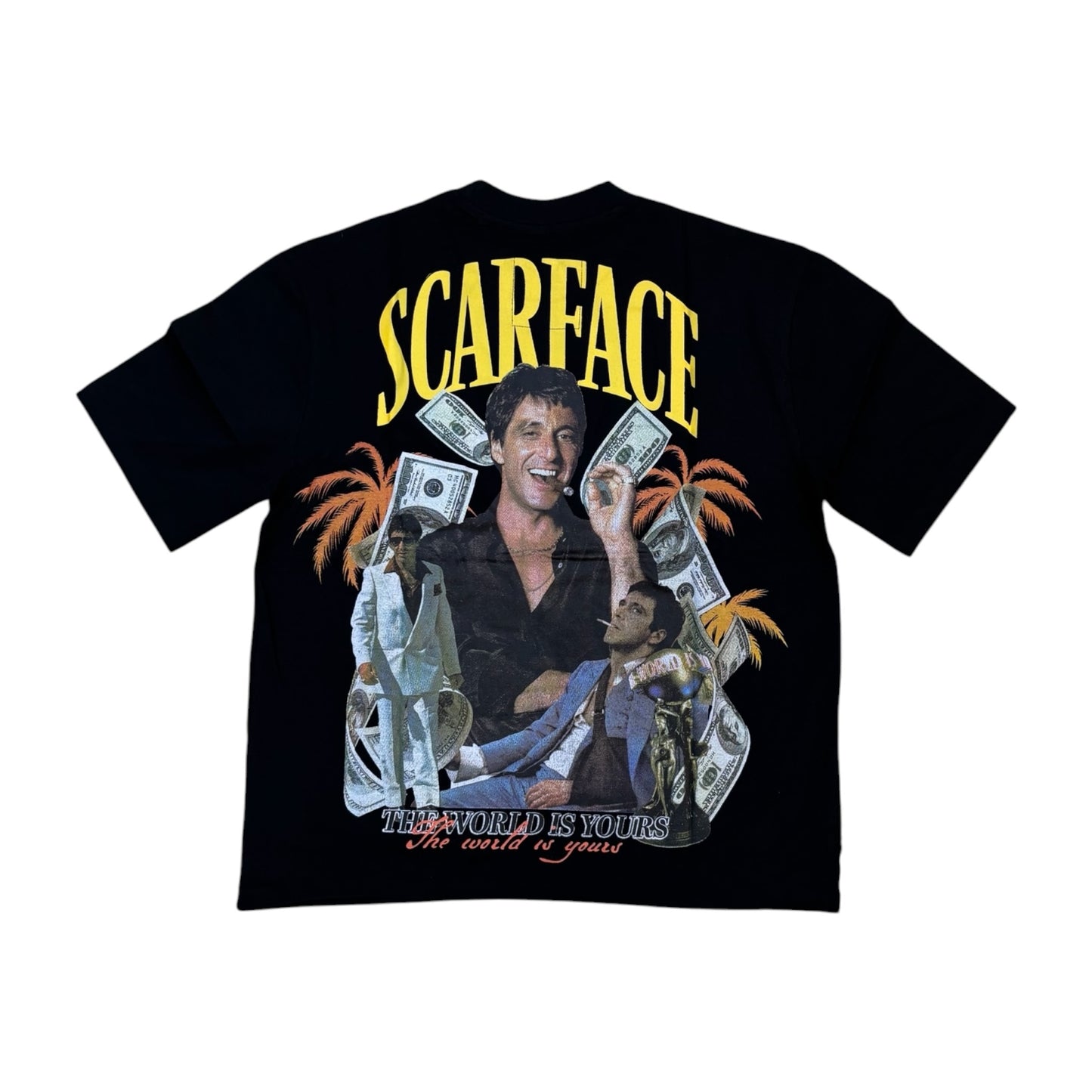 SFS6TM-702 - Scarface Tony Montana Front And Back Print Graphic T-Shirt