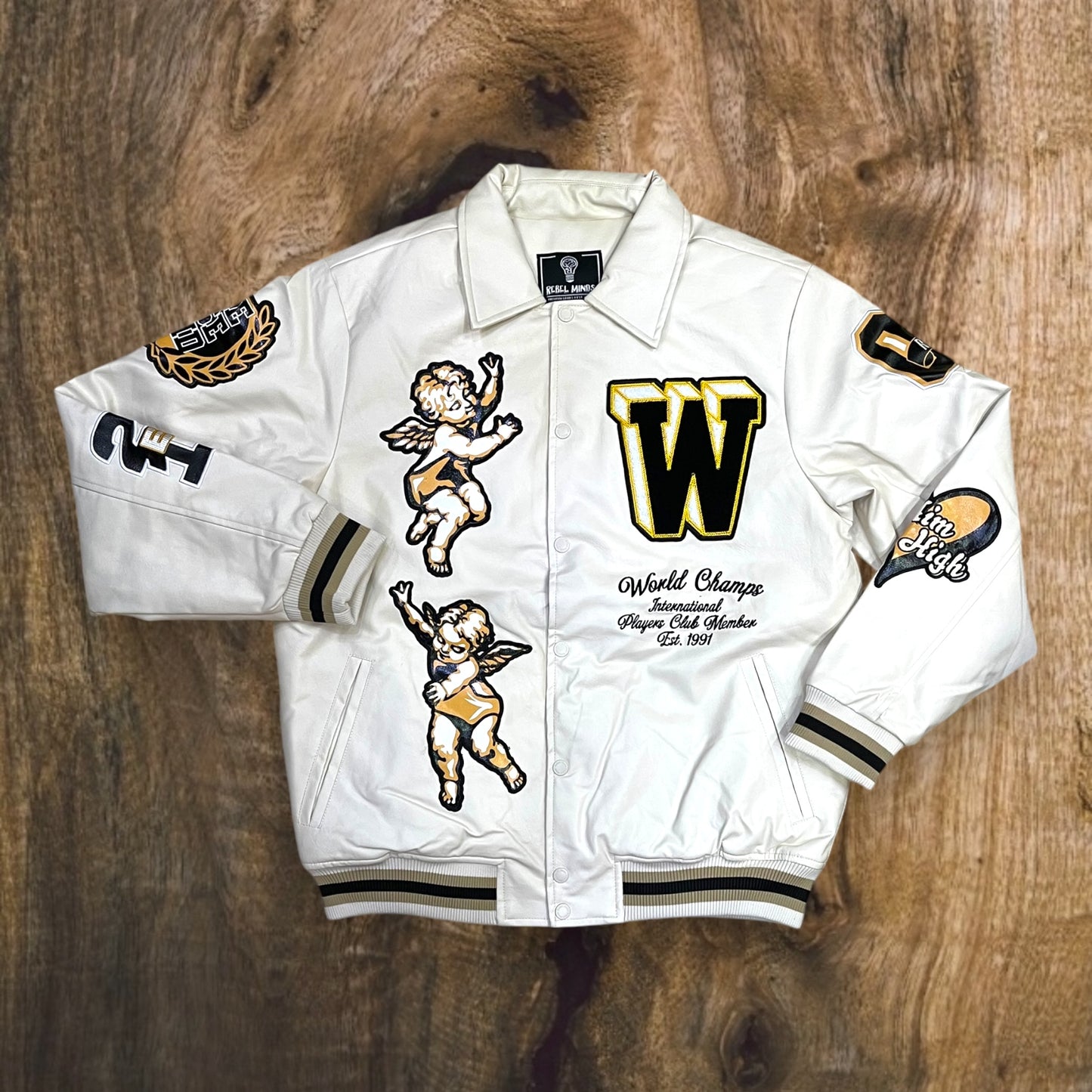 142-523 - World Champs PU Jacket (Cream)