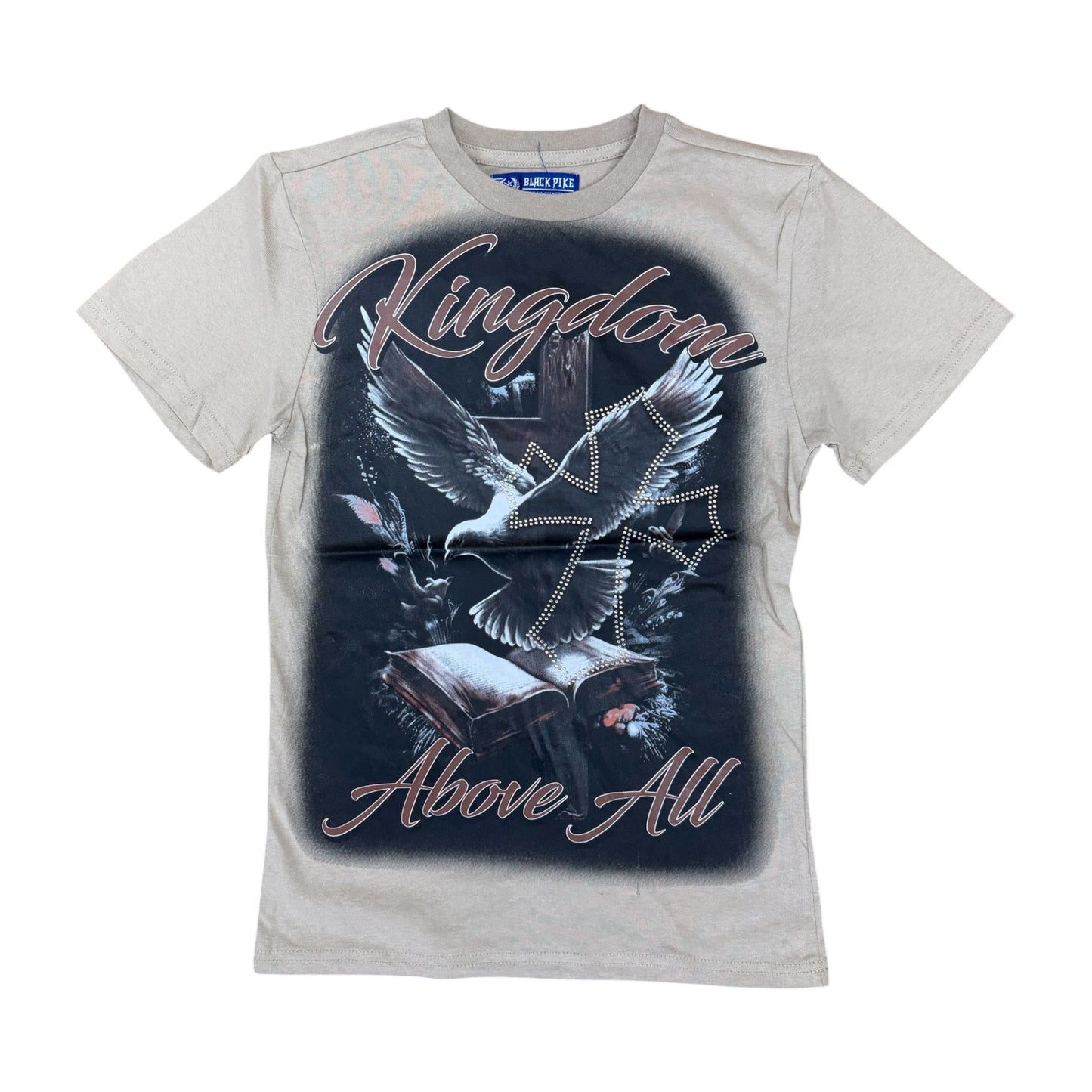 FB1605 - Kingdom Above All with Rhinestone Graphic T-Shirt