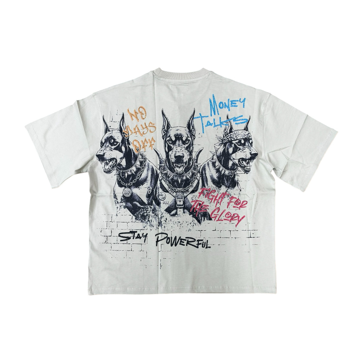 WH-RK1482189 - Fear with Rhinestones Boxy Graphic T-Shirt