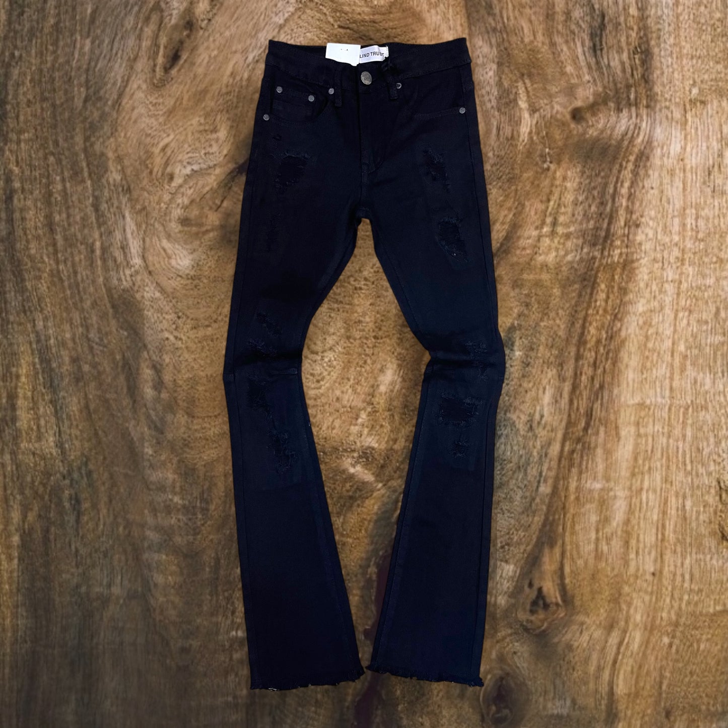 BTP24260K - Boy's/Kid's Rip & Repair Stacked Flare Jeans