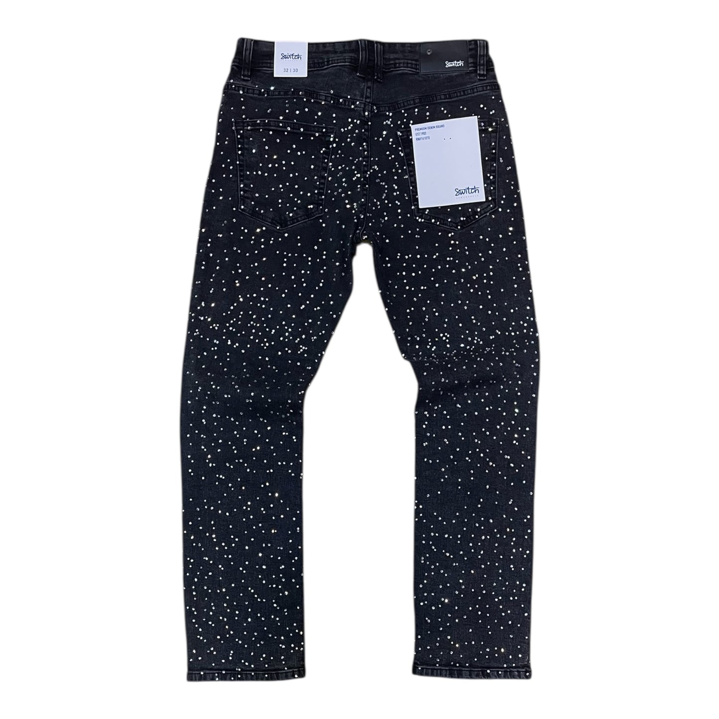 SM6603 - Rhinestone Allover Slim Straight-Fit Stretch Jeans