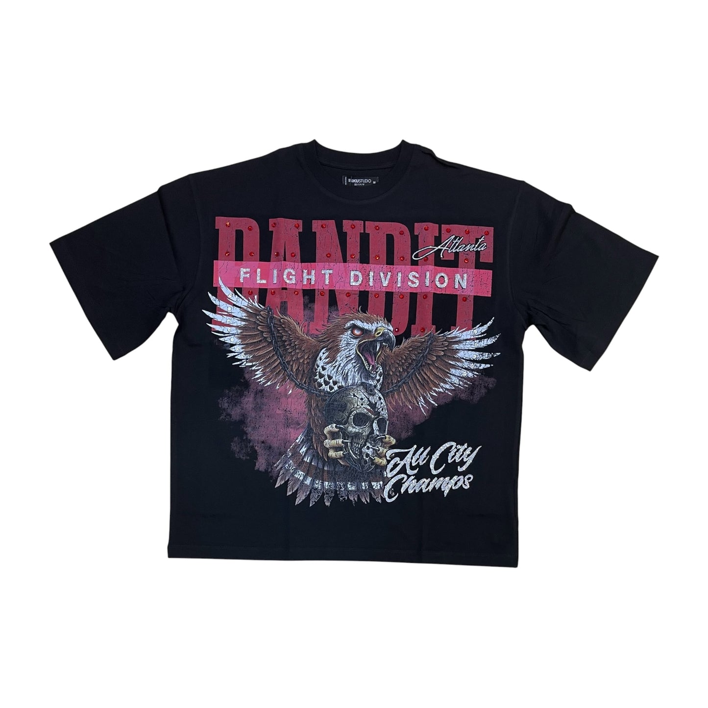 WH-RK1482052 - Take Over ATL with Rhinestones n Studs Boxy Graphic T-Shirt