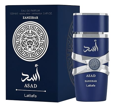 Lattafa Asad Zanzibar for Men Eau de Parfum Spray. 3.4 Ounce / 100 ml