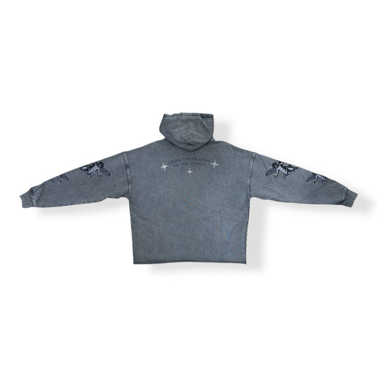 RK5481822 - FROM HEAVEN TOSTREET ENZYMEWASHED Cropped Fleece Hoodie