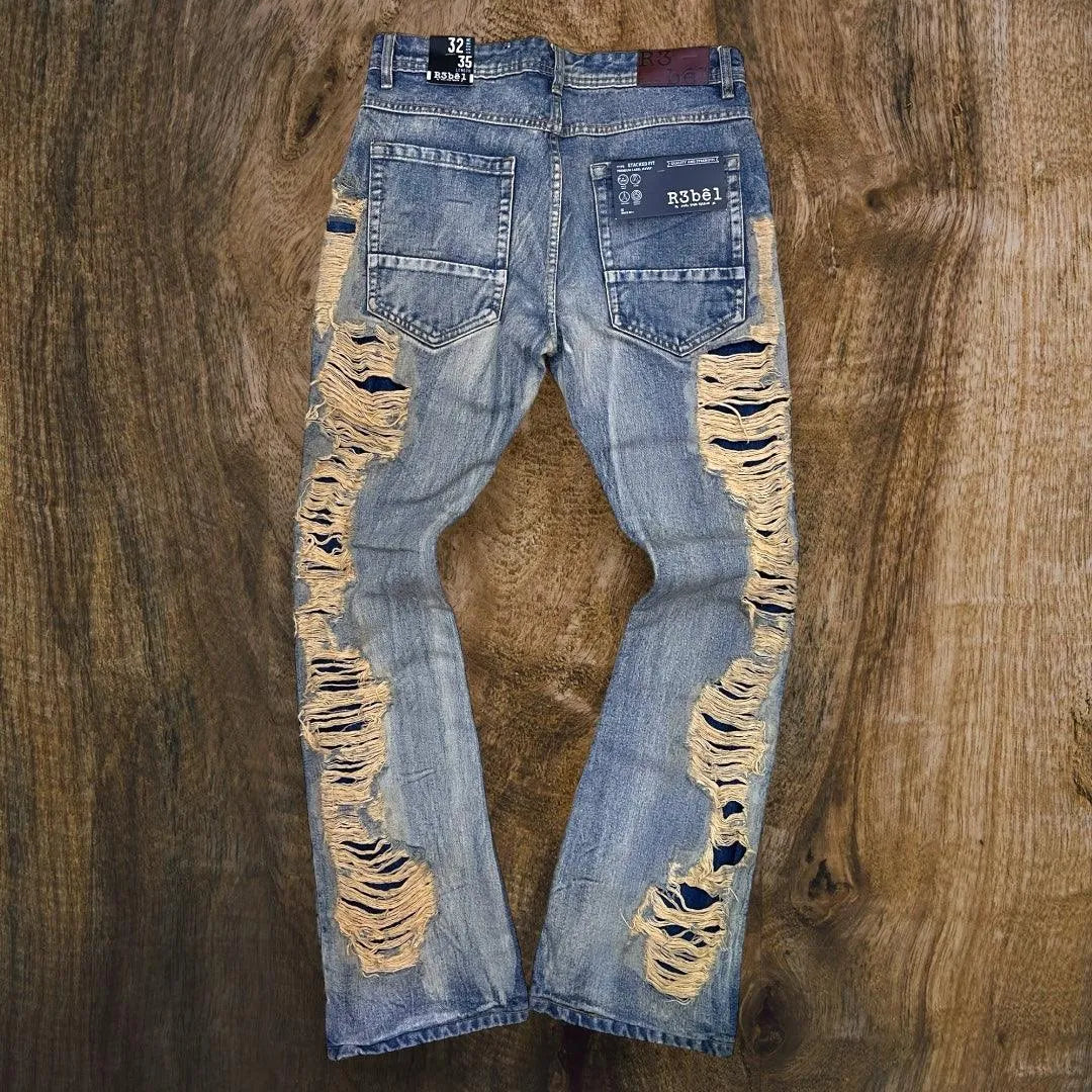 632671 - R3bel Distressed Stacked Denim - Just Casual