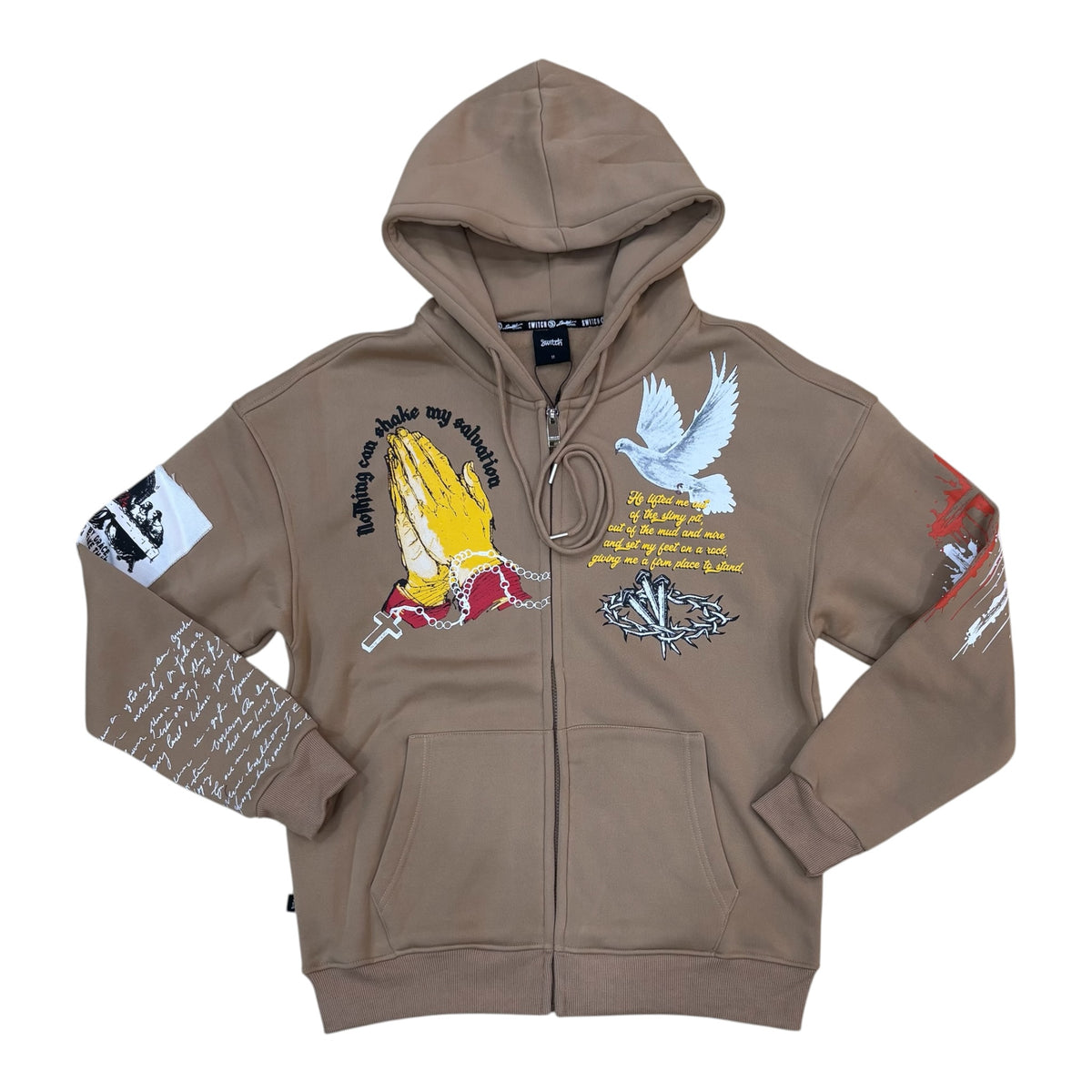 WH-SW6233 - Nothing Can Shake My Salvation Zip Up Graphic Hoodie