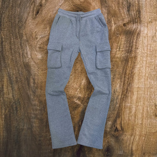FB3423 - Cozy Cargo Pocket Fleece Stacked Pants
