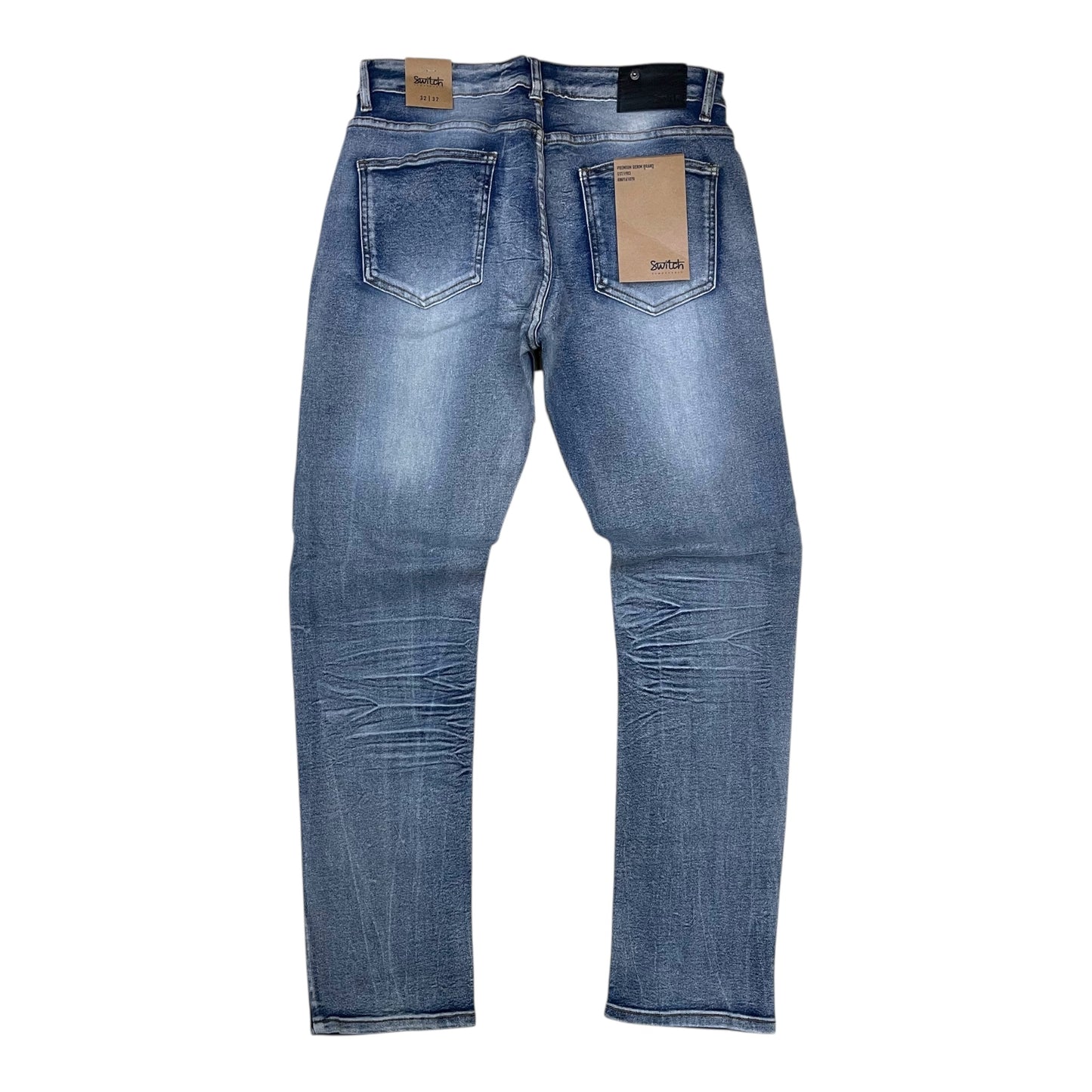 SF4640 - Basic Rip & Repair Denim Straight-Fit Stretch Jeans