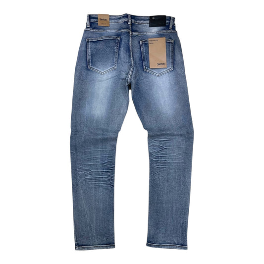 SF4640 - Basic Rip & Repair Denim Straight-Fit Stretch Jeans