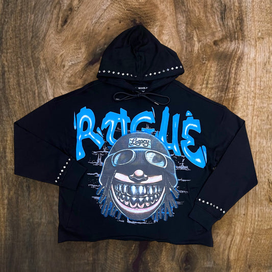 SW5243 - Rogue with Studs Graphic Cropped Top Hoodie