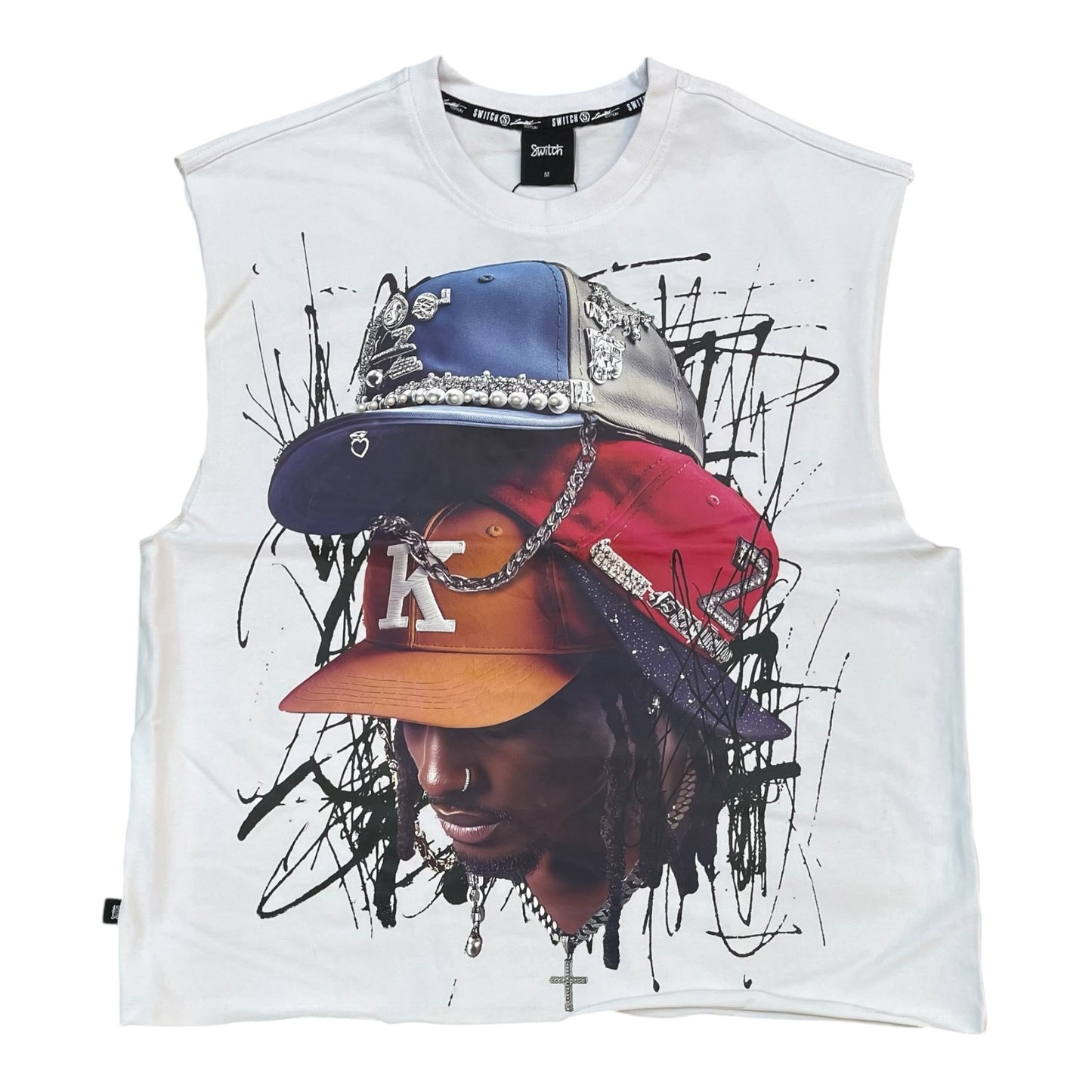 SM6176 - Keep It Stacked with Pearls Sleeveless  Graphic T-Shirt