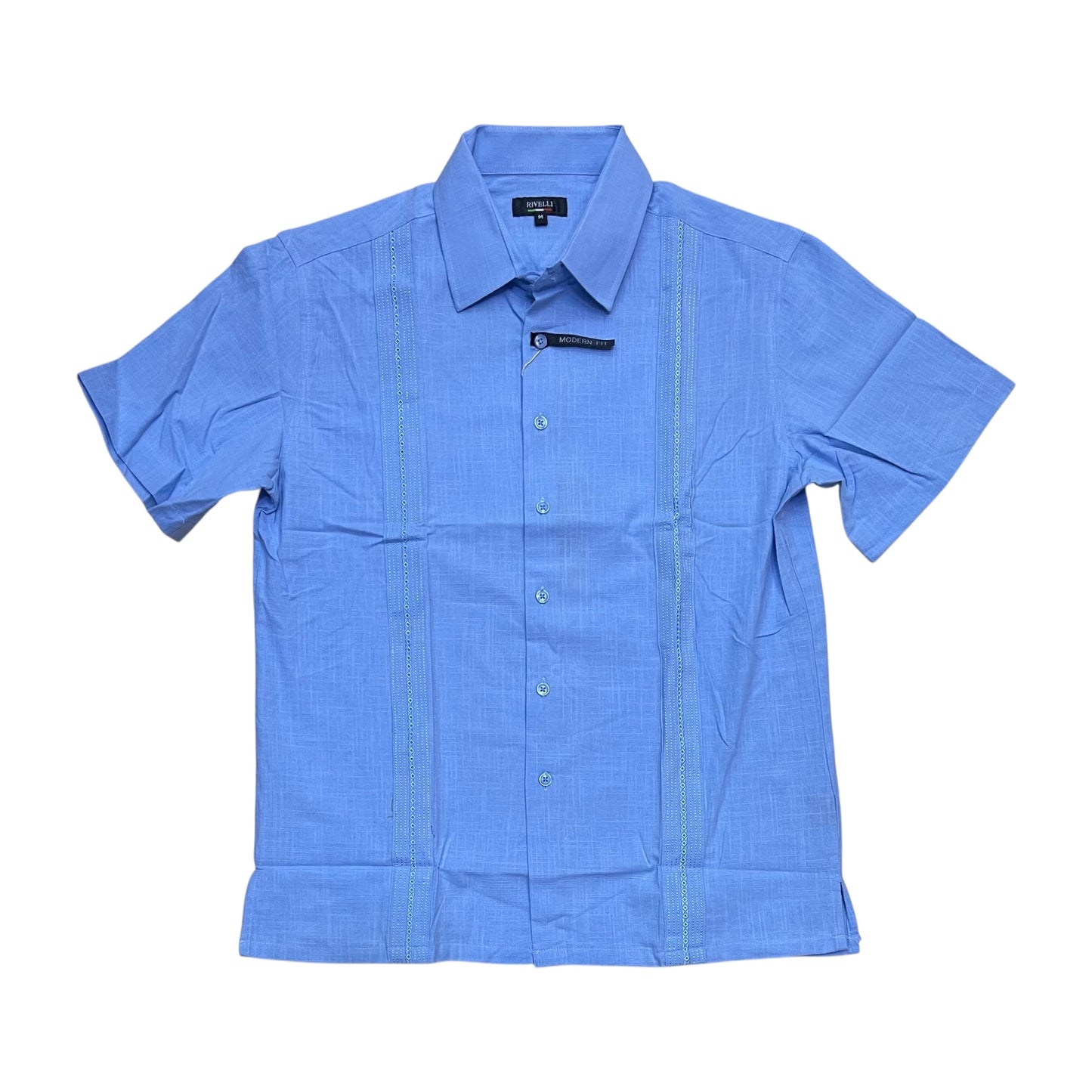 RS2260 - Guayabera Style Modern Fit Short Sleeve Button Down Shirt
