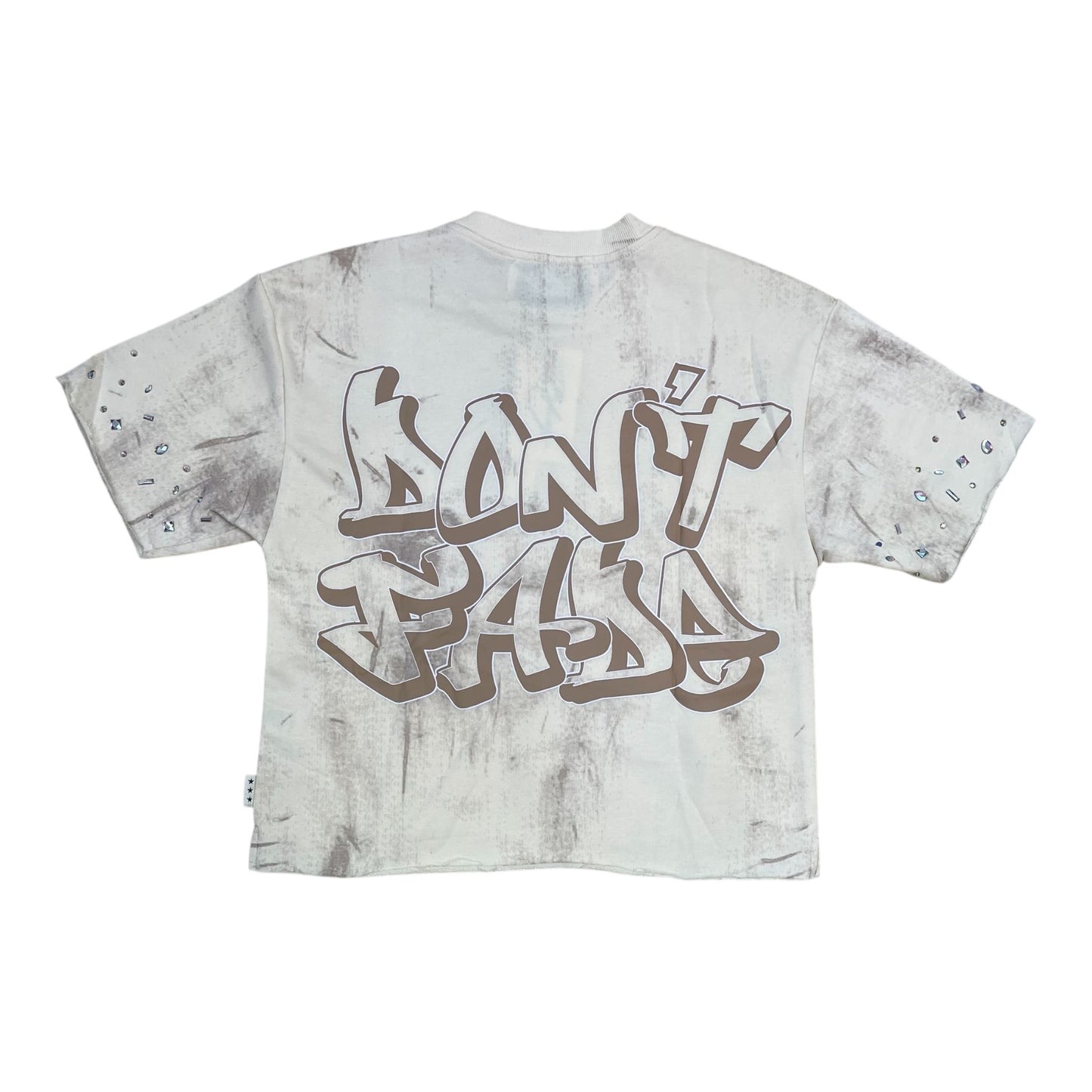 T1432 - Vibrant with Rhinestones Cropped Top T-Shirt