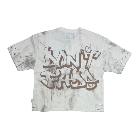 T1432 - Vibrant with Rhinestones Cropped Top T-Shirt