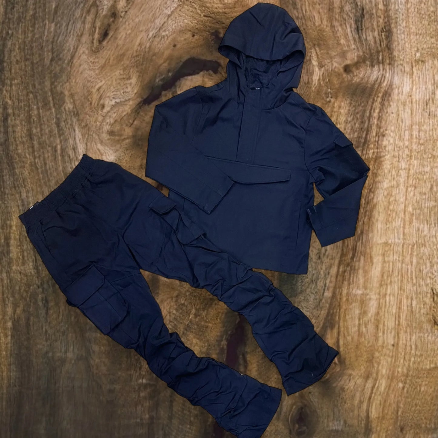 800-B422 - Boy's Solid Anorak Cargo Stacked SET