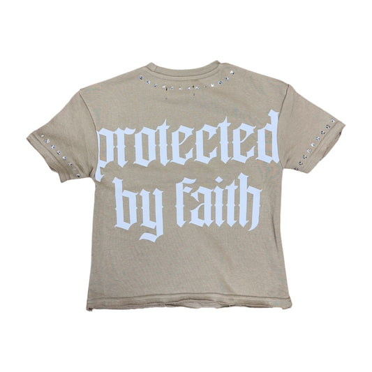 FD2644K - Boy's/Kid's Protected by Faith with Studs French Terry Cropped Top