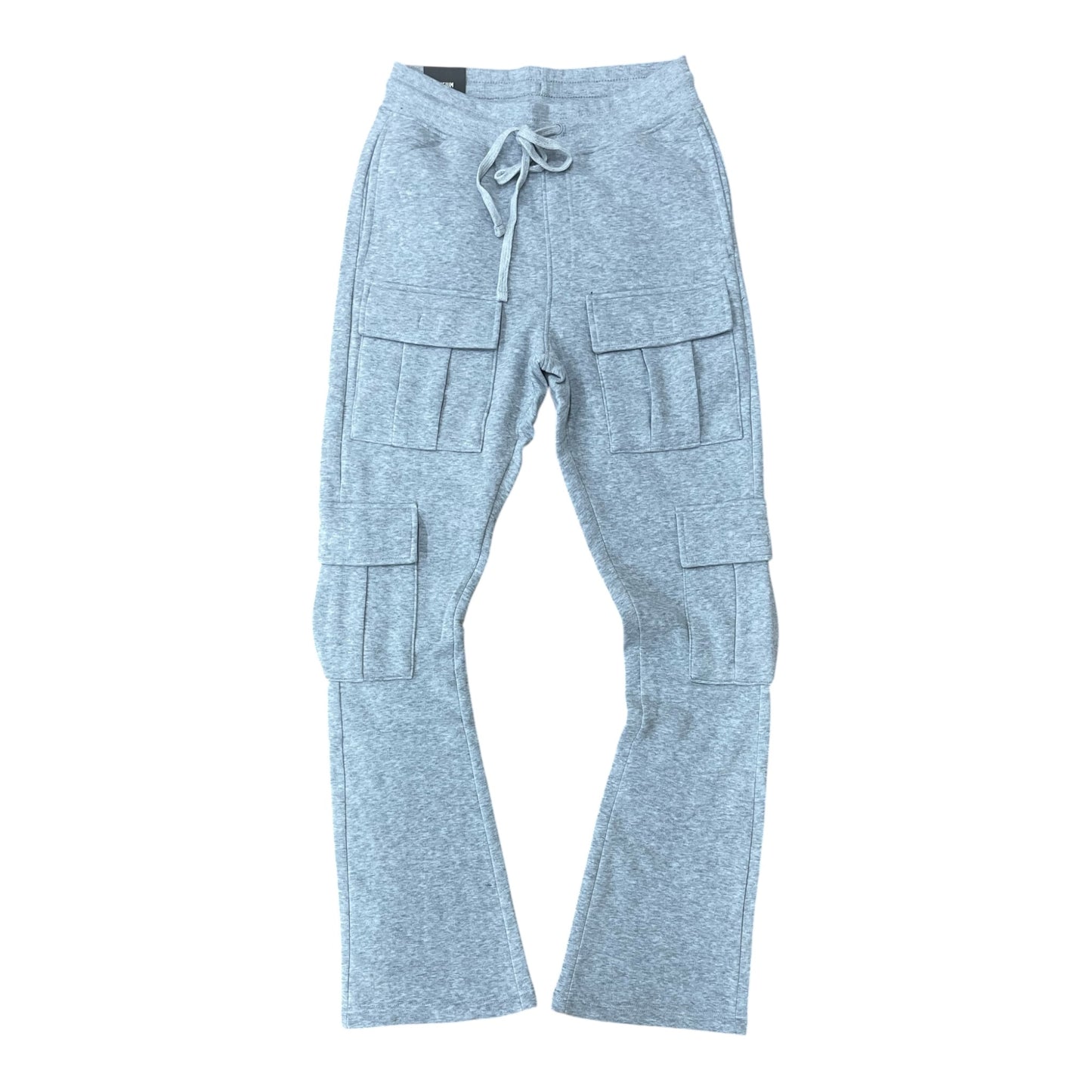 WH-100-474 - Solid Cargo Stacked Sweatpants