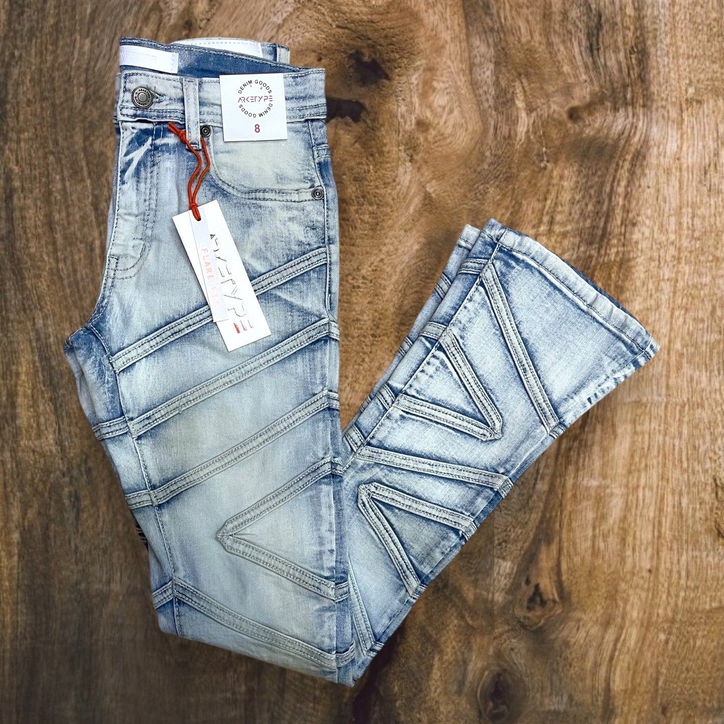 P432K - Boys/Kids 8-18 Charlie Stacked Flare Jeans