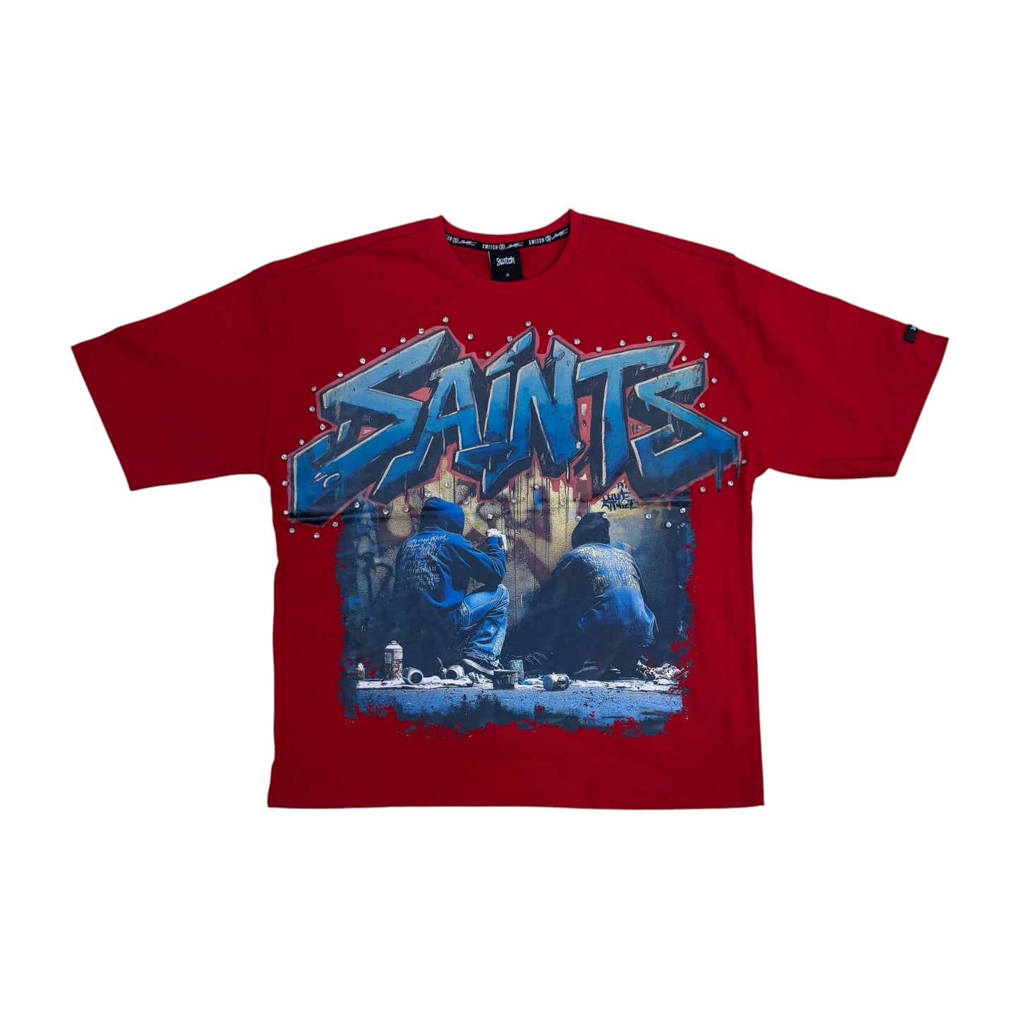 WH-SW6105 - Saint Vandal with Studs Boxy Graphic T-Shirt