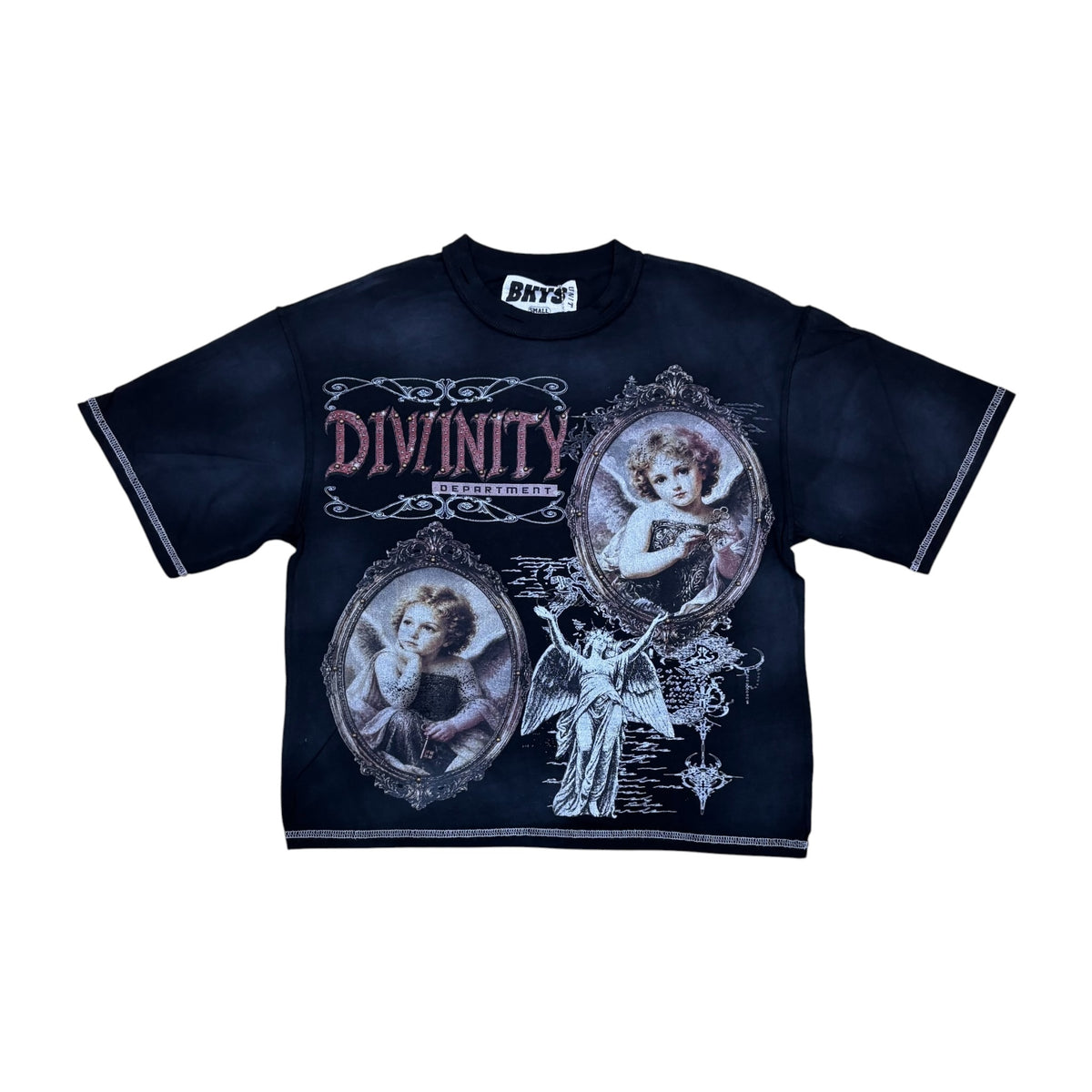WH-T1683 - Divinity Dept with Studs Graphic Crop T-Shirt