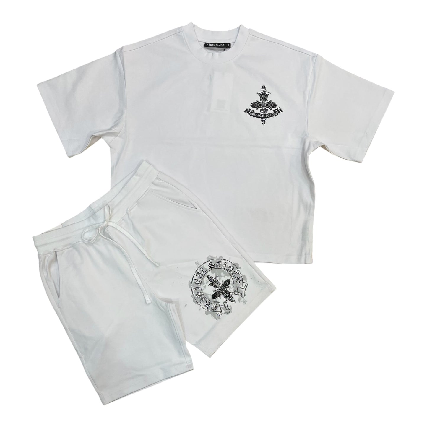 610-11163 - Original Saints Interlock with Rhinestone Cropped Shirt, Shorts SET