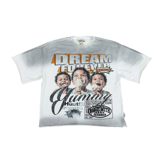 WH-T1635 - Yummy Ice Cream with Rhinestones Graphic Crop T-Shirt