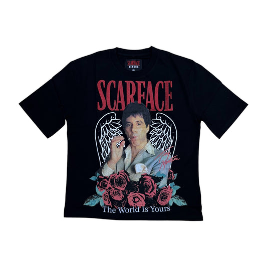 SFS6TM-209 - Scarface with Roses Graphic T-Shirt