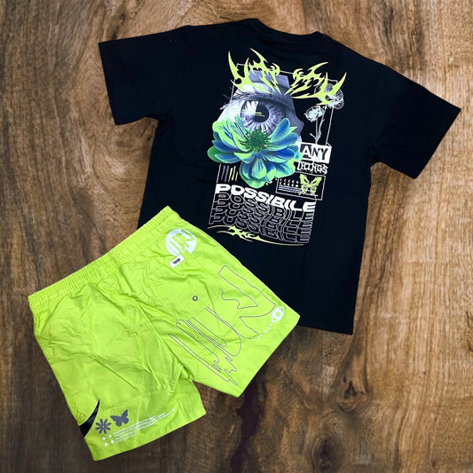 US5109 - Anything is Possible Graphic Shirt, Shorts SET