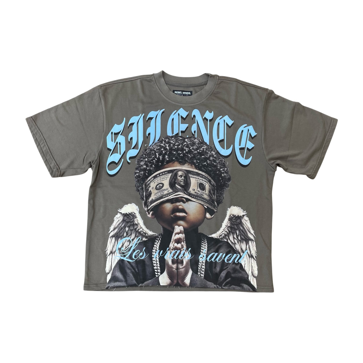 WH-1163-110 - Silence Digital Cropped Graphic T-Shirt