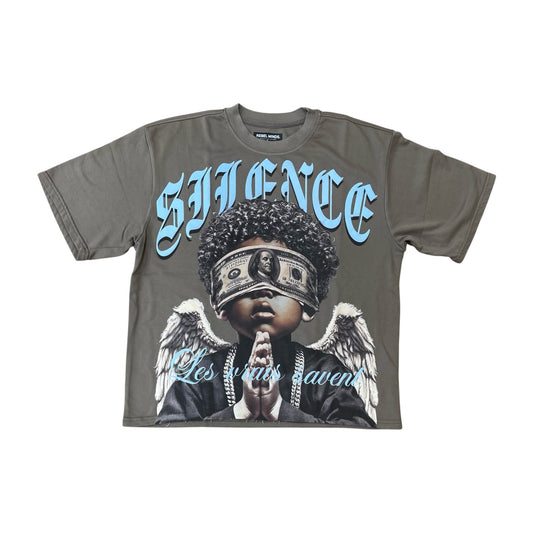 WH-1163-110 - Silence Digital Cropped Graphic T-Shirt