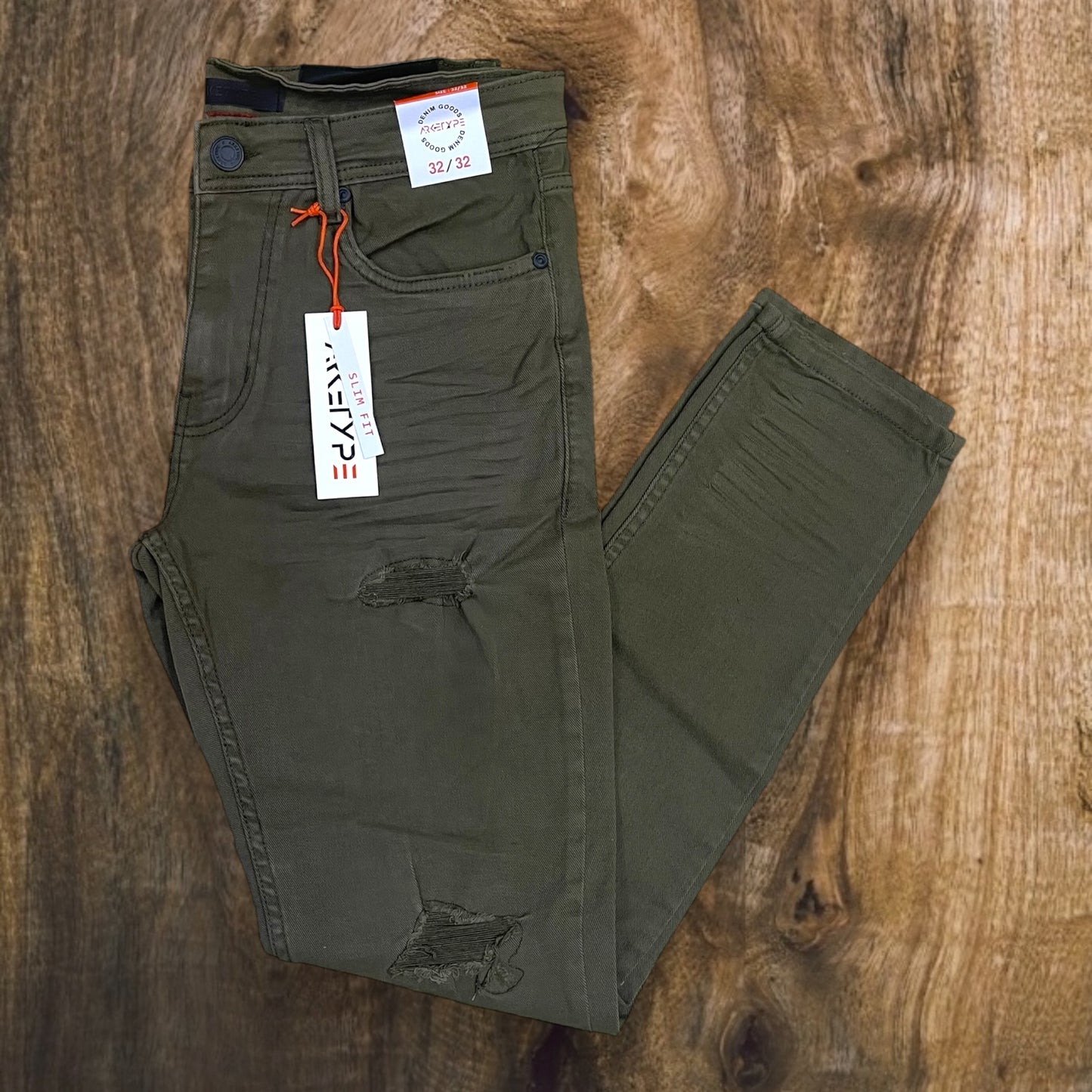 P503 - Twill Ripped Slim-Fit Stretch Jeans