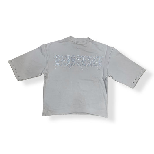 HF5504 - 24.7 UN EXISTENCE 3/4 Sleeve Cropped Top Graphic T-Shirt